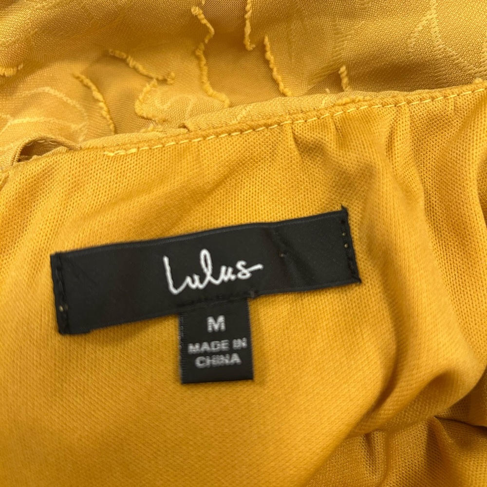 Lulu's Mustard Yellow Flowy Maxi Dress - Picture 3 of 3